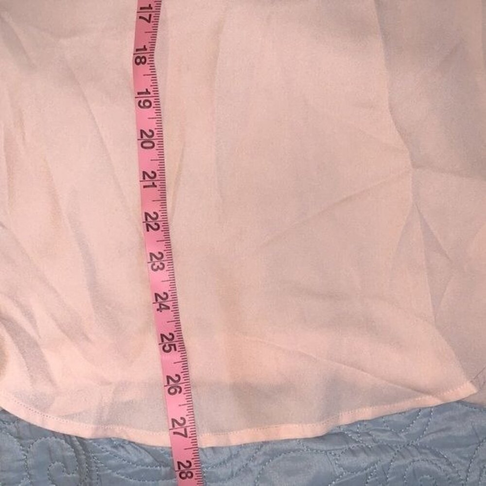 Yidarton Womens Blush Pink Long Sleeve Tie Neck Blouse Polyester M - Picture 6 of 8